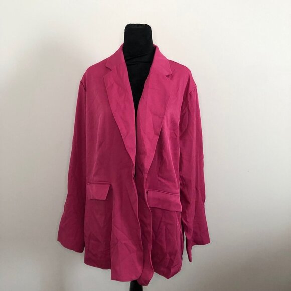 Cider Womens Fuchsia Long Sleeve Blazer‎ Jacket Business Casual Size 2XL NWT - Picture 2 of 6